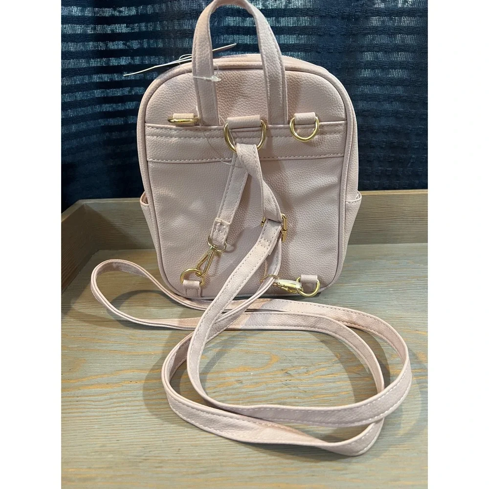 Underonesky light Pink Quilted mini‎ Backpack Heart Charms